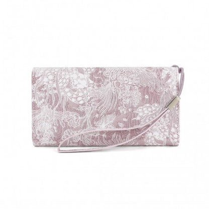 Miss Lulu Elegant Women's Long Purse with Detachable Wrist Strap and Multi-Card Organizer - Pink
