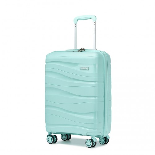 Kono 20 Inch Lightweight Polypropylene Hard Shell Suitcase with TSA Lock - Mint Green