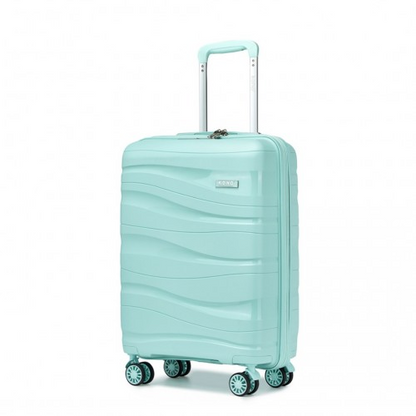 Kono 20 Inch Lightweight Polypropylene Hard Shell Suitcase with TSA Lock - Mint Green