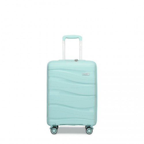 Kono 20 Inch Lightweight Polypropylene Hard Shell Suitcase with TSA Lock - Mint Green
