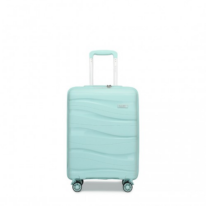 Kono 20 Inch Lightweight Polypropylene Hard Shell Suitcase with TSA Lock - Mint Green