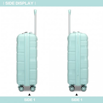 Kono 20 Inch Lightweight Polypropylene Hard Shell Suitcase with TSA Lock - Mint Green