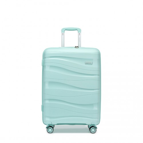 Kono 24 Inch Lightweight Polypropylene Hard Shell Suitcase with TSA Lock - Mint Green