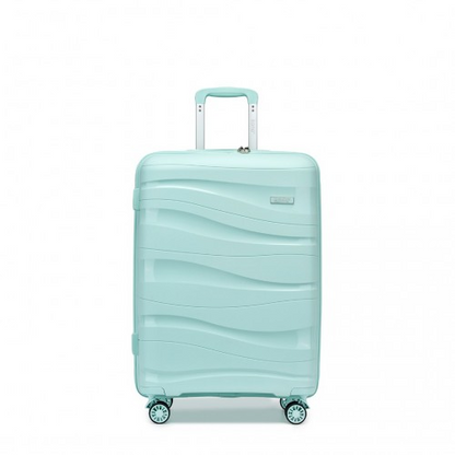 Kono 24 Inch Lightweight Polypropylene Hard Shell Suitcase with TSA Lock - Mint Green