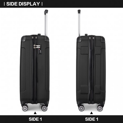 Kono 19 Inch ABS Lightweight Compact Hard Shell Cabin Suitcase - Black Travel Carry-On Luggage