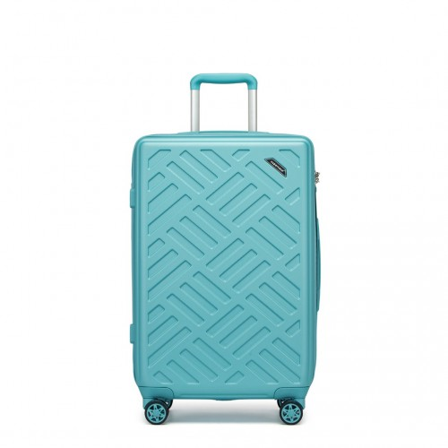 Supercase 24 Inch Sleek Geometric Pattern Hard Shell ABS+PC Check-In Suitcase with TSA Lock - Blue