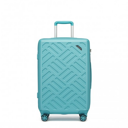 Supercase 24 Inch Sleek Geometric Pattern Hard Shell ABS+PC Check-In Suitcase with TSA Lock - Blue