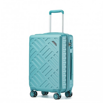 Supercase 20 Inch Hard Shell Cabin Carry-On Suitcase with TSA Lock - Sleek Geometric Pattern, Blue