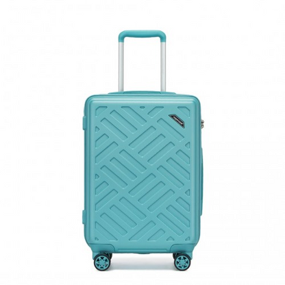 Supercase 20 Inch Hard Shell Cabin Carry-On Suitcase with TSA Lock - Sleek Geometric Pattern, Blue