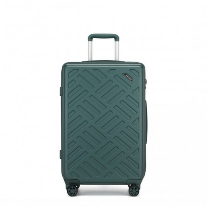 Supercase 24 Inch Sleek Geometric Pattern Hard Shell Suitcase with TSA Lock - Military Green
