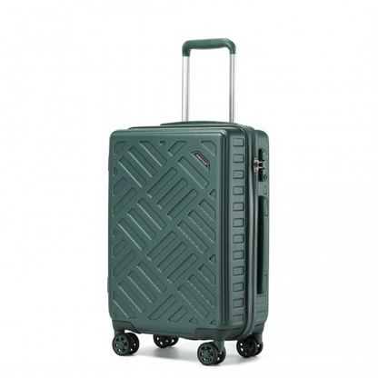 Supercase 20 Inch Sleek Geometric Pattern Hard Shell ABS+PC Cabin Carry-On Suitcase with TSA Lock - Military Green