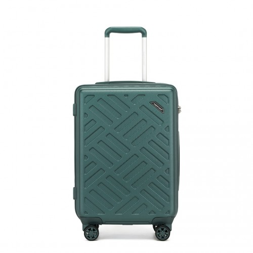Supercase 20 Inch Sleek Geometric Pattern Hard Shell ABS+PC Cabin Carry-On Suitcase with TSA Lock - Military Green
