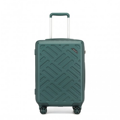 Supercase 20 Inch Sleek Geometric Pattern Hard Shell ABS+PC Cabin Carry-On Suitcase with TSA Lock - Military Green