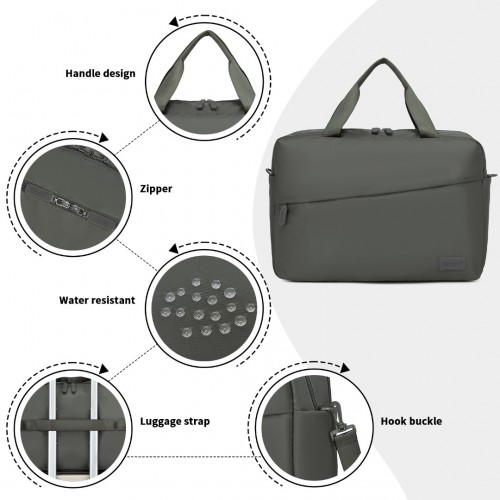Kono Water-Resistant Travel Bag with Laptop Sleeve - Multi-Functional Large Capacity Tote for Men & Women – Grey