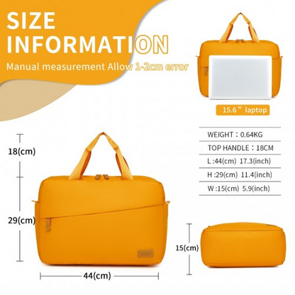 Kono Water-Resistant Travel Bag with Laptop Sleeve - Multi-Functional Large Capacity Tote for Business & Weekend - Yellow
