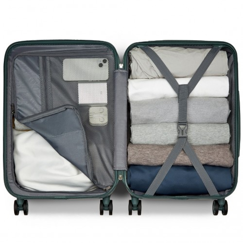 Kono 20 Inch Military Green Cabin Size Hard Shell Carry-On Suitcase with TSA Lock and 360° Spinner Wheels