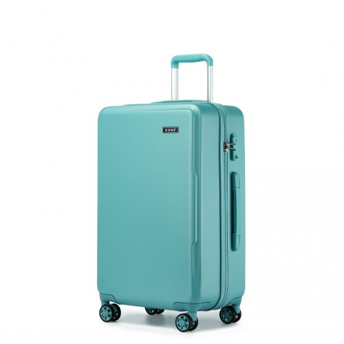 Kono 24 Inch Minimalist Hard Shell ABS+PC Check-In Suitcase with TSA Lock & 360° Spinner Wheels - Blue