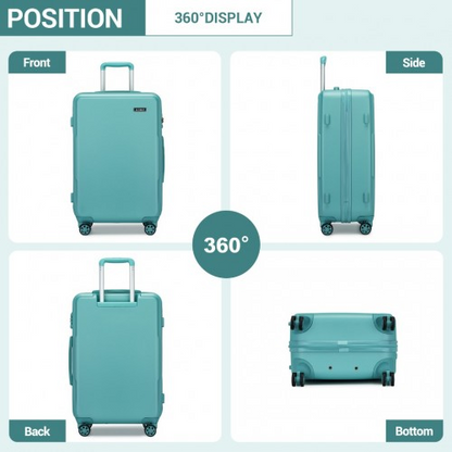 Kono 20-Inch Minimalist Hard Shell Carry-On Suitcase with TSA Lock & 360° Spinner Wheels - Blue