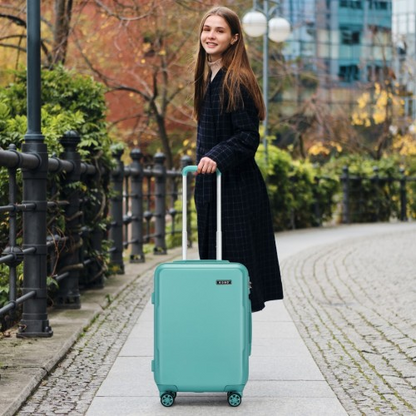 Kono 20-Inch Minimalist Hard Shell Carry-On Suitcase with TSA Lock & 360° Spinner Wheels - Blue