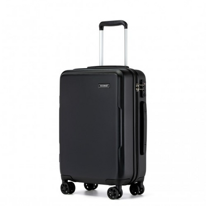 Kono 20 Inch Minimalist Hard Shell Carry-On Suitcase with TSA Lock and 360° Spinner Wheels - Black