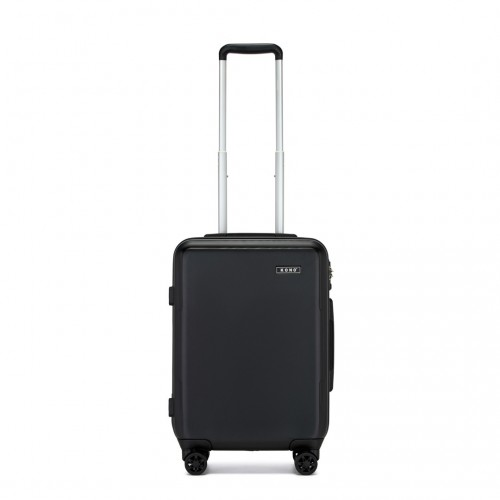 Kono 20 Inch Minimalist Hard Shell Carry-On Suitcase with TSA Lock and 360° Spinner Wheels - Black