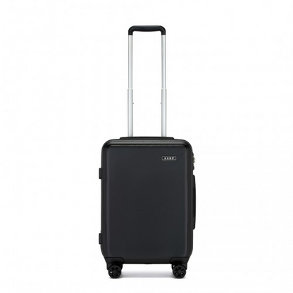 Kono 20 Inch Minimalist Hard Shell Carry-On Suitcase with TSA Lock and 360° Spinner Wheels - Black