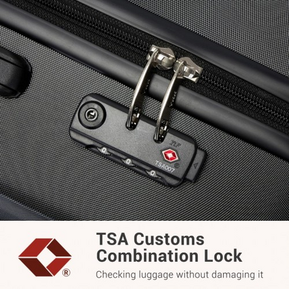 KSK2494 - Kono 24 Inch Minimalist Hard Shell ABS+PC Check-In Suitcase with TSA Lock 360° Spinner Wheels - Black