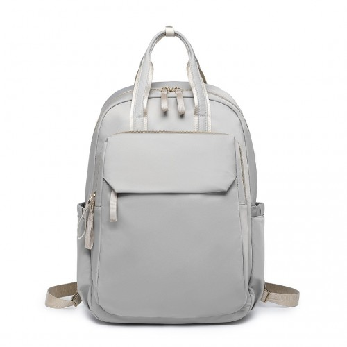 Miss Lulu Versatile Stylish Backpack with Laptop Compartment and Trolley Strap - Grey
