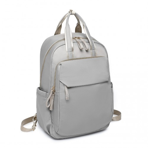 Miss Lulu Versatile Stylish Backpack with Laptop Compartment and Trolley Strap - Grey