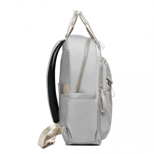 Miss Lulu Versatile Stylish Backpack with Laptop Compartment and Trolley Strap - Grey