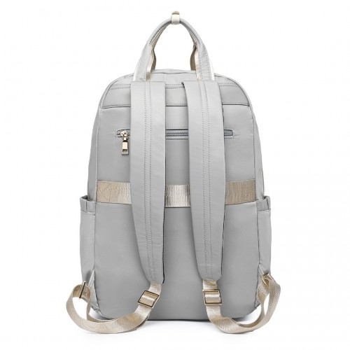 Miss Lulu Versatile Stylish Backpack with Laptop Compartment and Trolley Strap - Grey