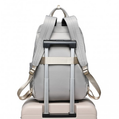 Miss Lulu Versatile Stylish Backpack with Laptop Compartment and Trolley Strap - Grey