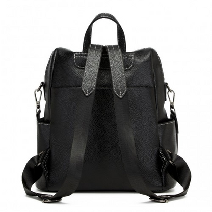 Miss Lulu Women's Convertible PU Leather Backpack & Shoulder Bag - Versatile 2-in-1 Design, Black