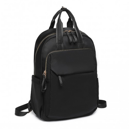 Miss Lulu Black Versatile Stylish Backpack with Laptop Compartment & Trolley Strap – Perfect for Travel & Work