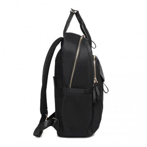 Miss Lulu Black Versatile Stylish Backpack with Laptop Compartment & Trolley Strap – Perfect for Travel & Work
