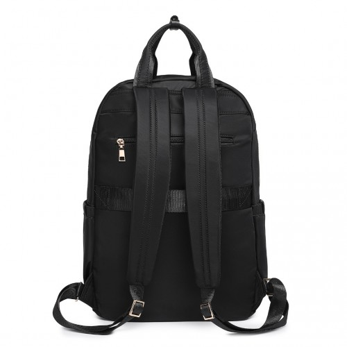 Miss Lulu Black Versatile Stylish Backpack with Laptop Compartment & Trolley Strap – Perfect for Travel & Work