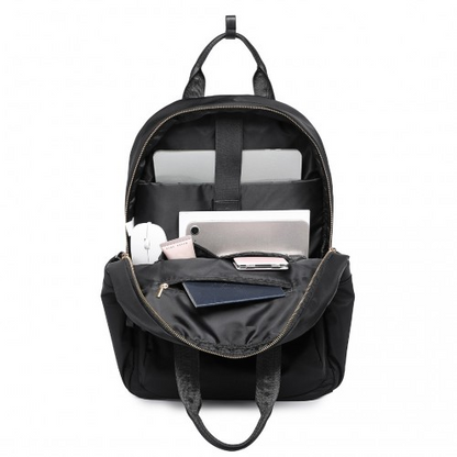 Miss Lulu Black Versatile Stylish Backpack with Laptop Compartment & Trolley Strap – Perfect for Travel & Work