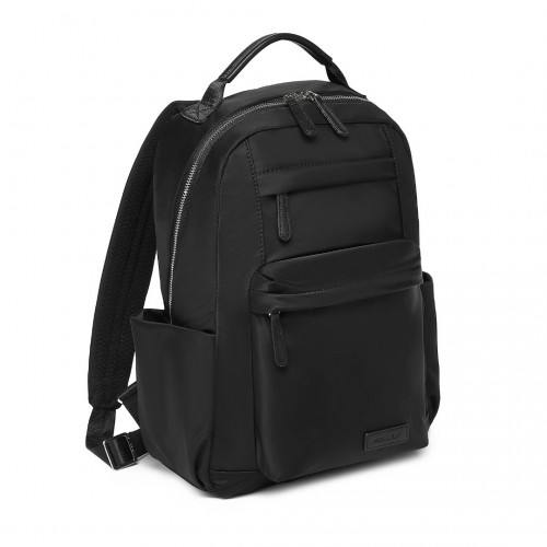 Miss Lulu Stylish Black Backpack with Laptop Sleeve, Multiple Pockets & Trolley Sleeve