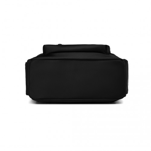 Miss Lulu Stylish Black Backpack with Laptop Sleeve, Multiple Pockets & Trolley Sleeve