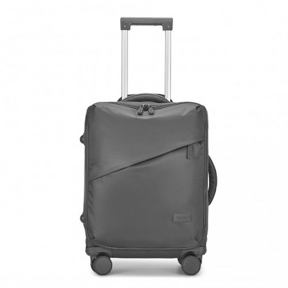 Kono 20 Inch Lightweight Soft Shell Carry On Cabin Size Suitcase with TSA Lock and Wet/Dry Compartment - Grey