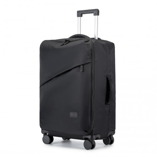 KSK2491 - Kono 3-Piece 20/24/28 Inch Lightweight Durable Soft Shell Suitcase Set with TSA Lock and Separate Wet/Dry Compartment - Black