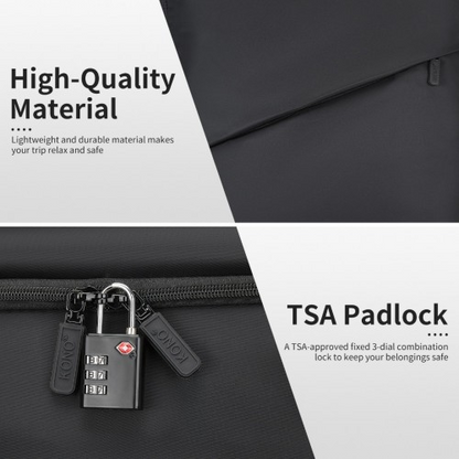 KSK2491 - Kono 3-Piece 20/24/28 Inch Lightweight Durable Soft Shell Suitcase Set with TSA Lock and Separate Wet/Dry Compartment - Black