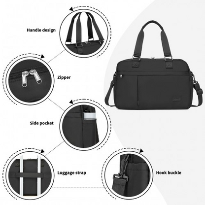 Kono Multi-functional Travel Bag - Large Tote & Duffle with Expandable Compartment & Wet/Dry Pocket - Black