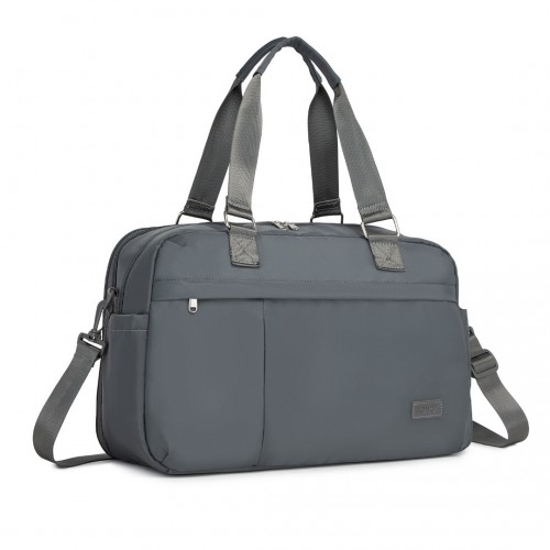 Kono Multi-functional Travel Bag - Large Tote & Duffle Bag with Expandable Compartment & Wet/Dry Pocket - Grey
