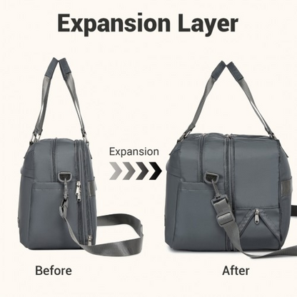 Kono Multi-functional Travel Bag - Large Tote & Duffle Bag with Expandable Compartment & Wet/Dry Pocket - Grey