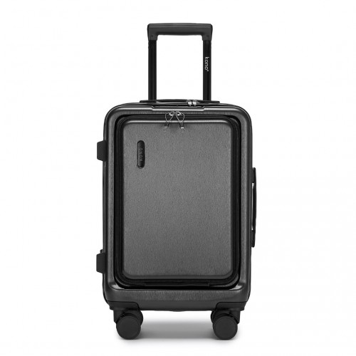 KSK2493 - Kono Durable ABS+PC 20 inch Carry-On Hardshell Suitcase with TSA Lock & Front Laptop Compartment - Grey