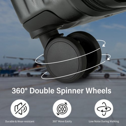 KSK2493 - Kono Durable 24 Inch ABS+PC Hardshell Suitcase with TSA Lock Lightweight Travel Luggage with 360° Spinner Wheels - Grey