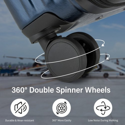 KSK2493 - Kono Durable 24 Inch ABS+PC Hardshell Suitcase with TSA Lock Lightweight Travel Luggage with 360° Spinner Wheels - Navy