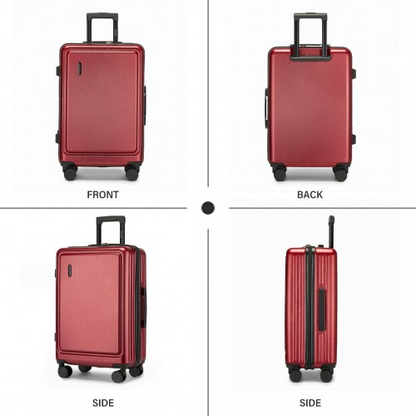 KSK2493 - Kono Durable 24 Inch ABS+PC Hardshell Suitcase with TSA Lock Lightweight Travel Luggage with 360° Spinner Wheels - Burgundy