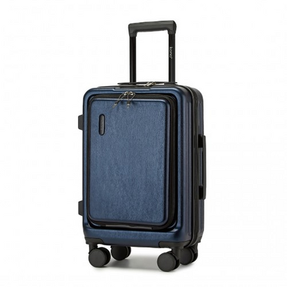 KSK2493 - Kono Durable ABS+PC 20 inch Carry-On Hardshell Suitcase with TSA Lock & Front Laptop Compartment - Navy